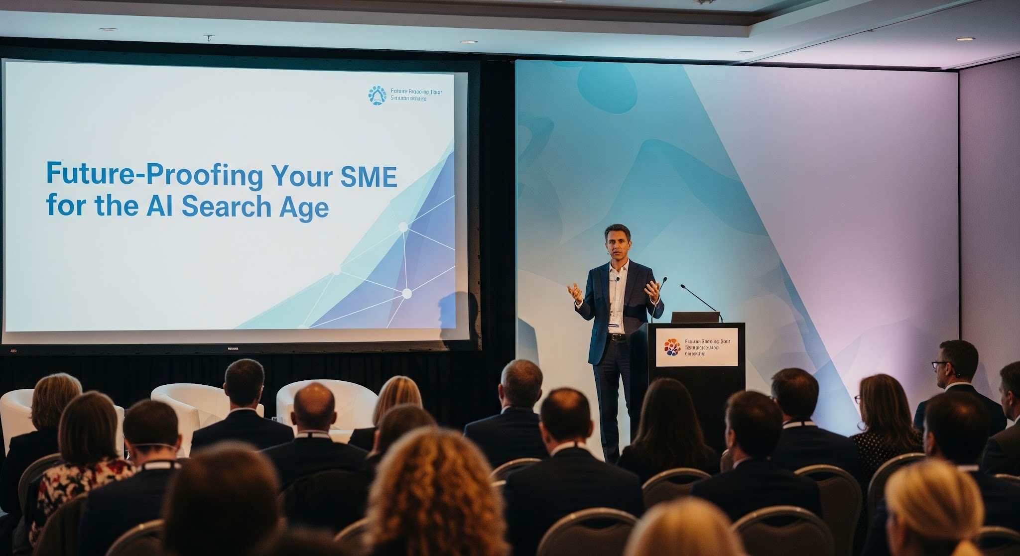 The guy speaking at conference with 