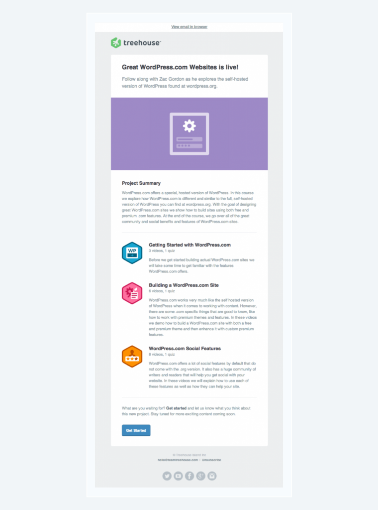 Educational email Content